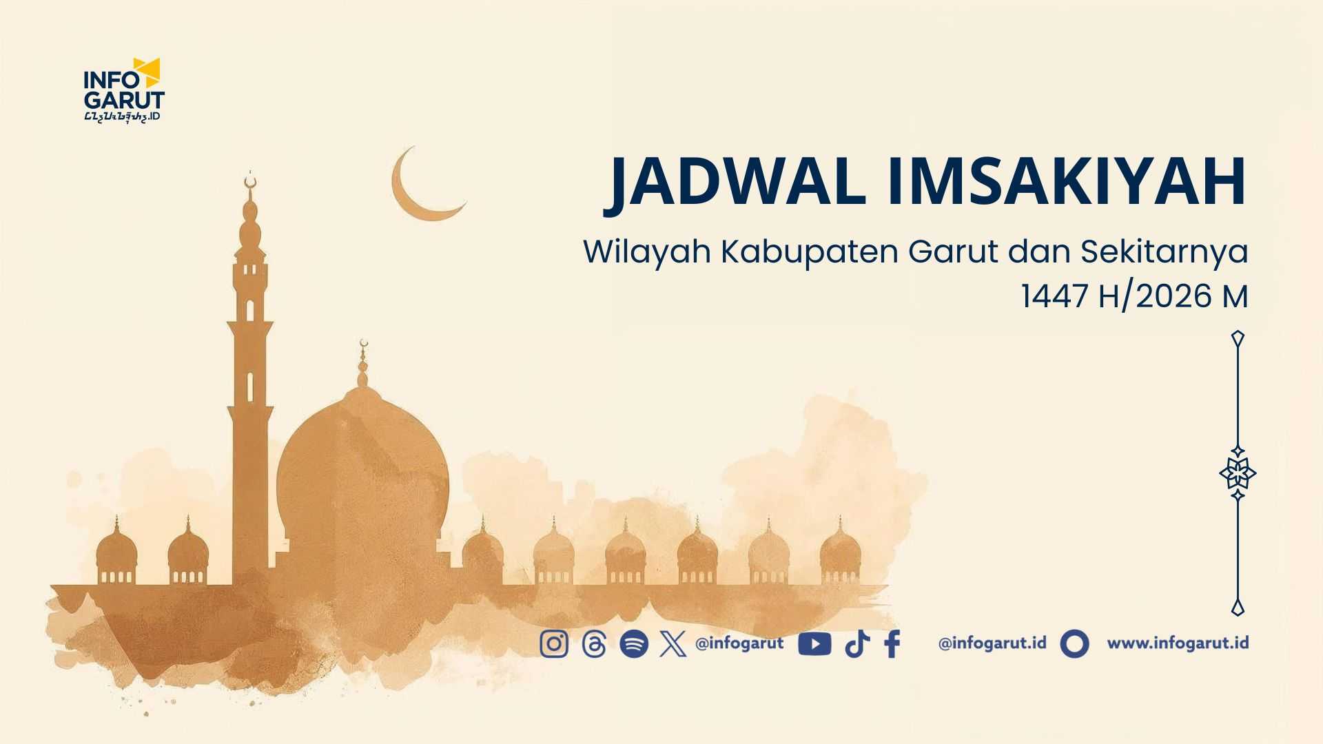Jadwal Imsakiyah Lengkap Wilayah Kabupaten Garut Ramadan 1447 H/ 2026 M